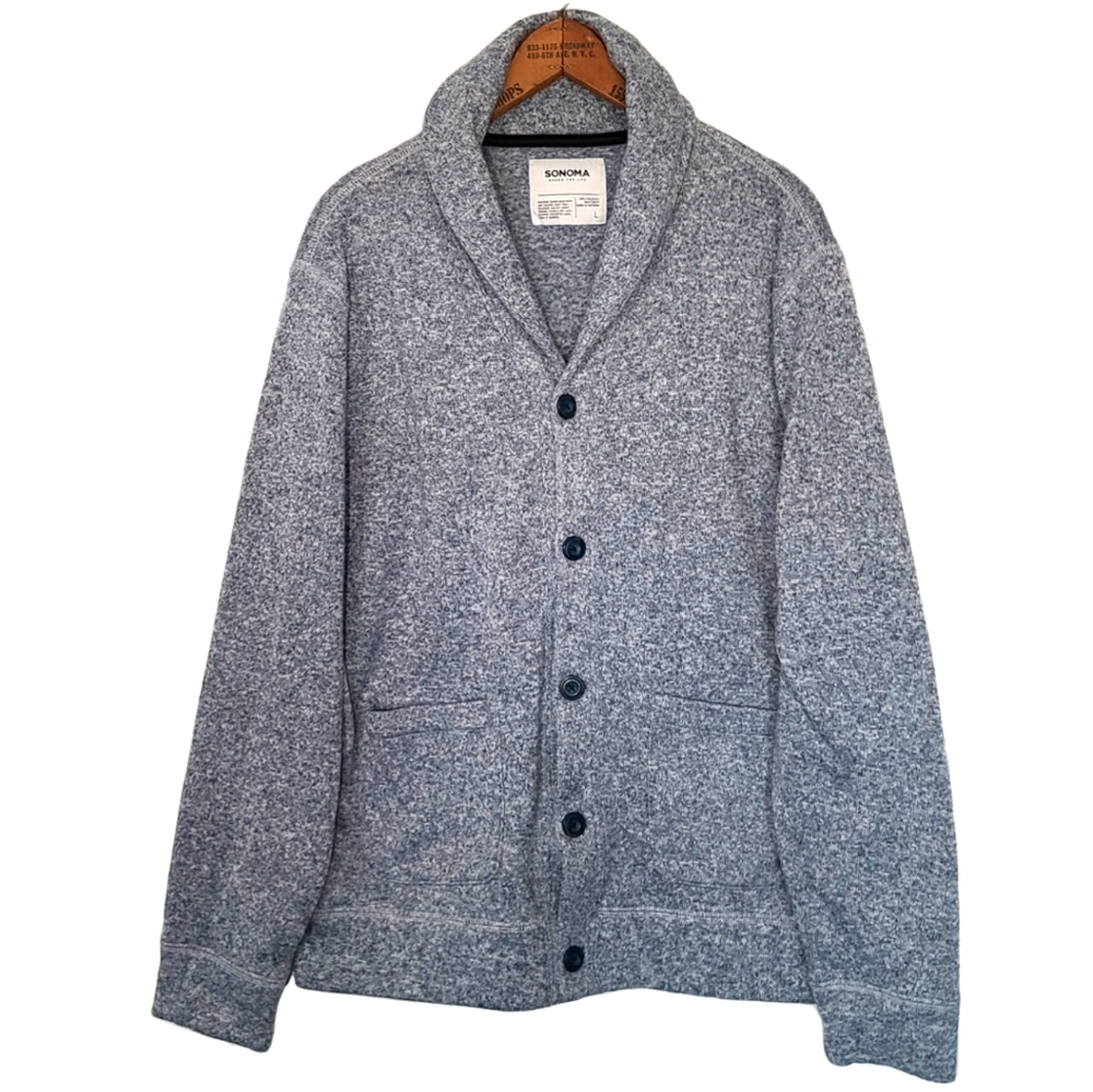 Sonoma Men's Shawl Collar Cardigan - Heather Gray